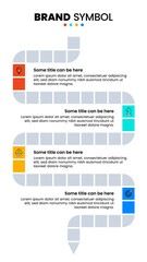 Infographic template. Vertical timeline with 4 steps and icons
