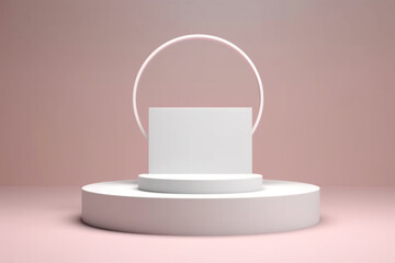 Abstract geometric shape, Cylinder and Torus, Design For Cosmetic Or Product Display Podium 3d