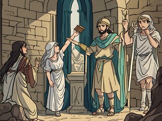 Fototapeta premium Biblical Story, Generative AI Illustration