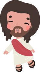 Jesus Smile Cute Cartoon Illustration Design