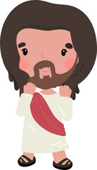 Jesus Cheer Cute Cartoon Illustration Design
