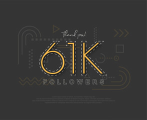 Unique simple 61k followers with numbers and thin lines.