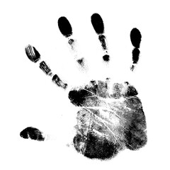 Hand print isolated on white background