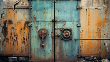 old wooden door vintage architecture grunge background - Powered by Adobe