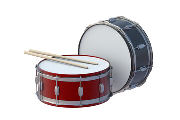 Drums isolated on white background. 3d render