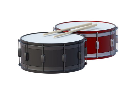 Drums isolated on white background. 3d render