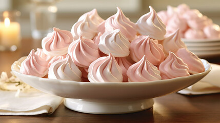 Obraz na płótnie Canvas The beauty of meringues, with their elegant peaks and delicate texture. Generative AI