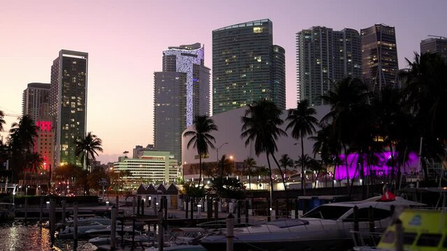 Skyline of Miami in the evening - travel photography