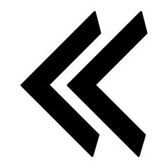 Double Left Arrow Glyph Icon