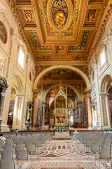 Fototapeta na wymiar Interiors of Lateran basilica in Rome, Italy