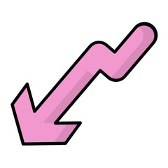 Down Arrow Thin Line Icon