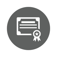 Achievement, certificate, document icon, Gray vector graphics.