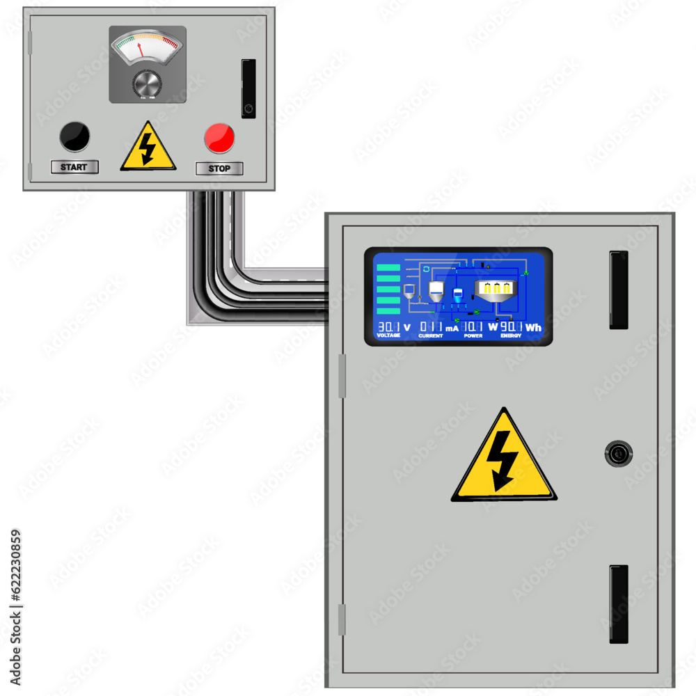 Aufkleber control panel. production control panel and control of computer devices.