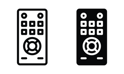 Remote control icon with outline and glyph style.