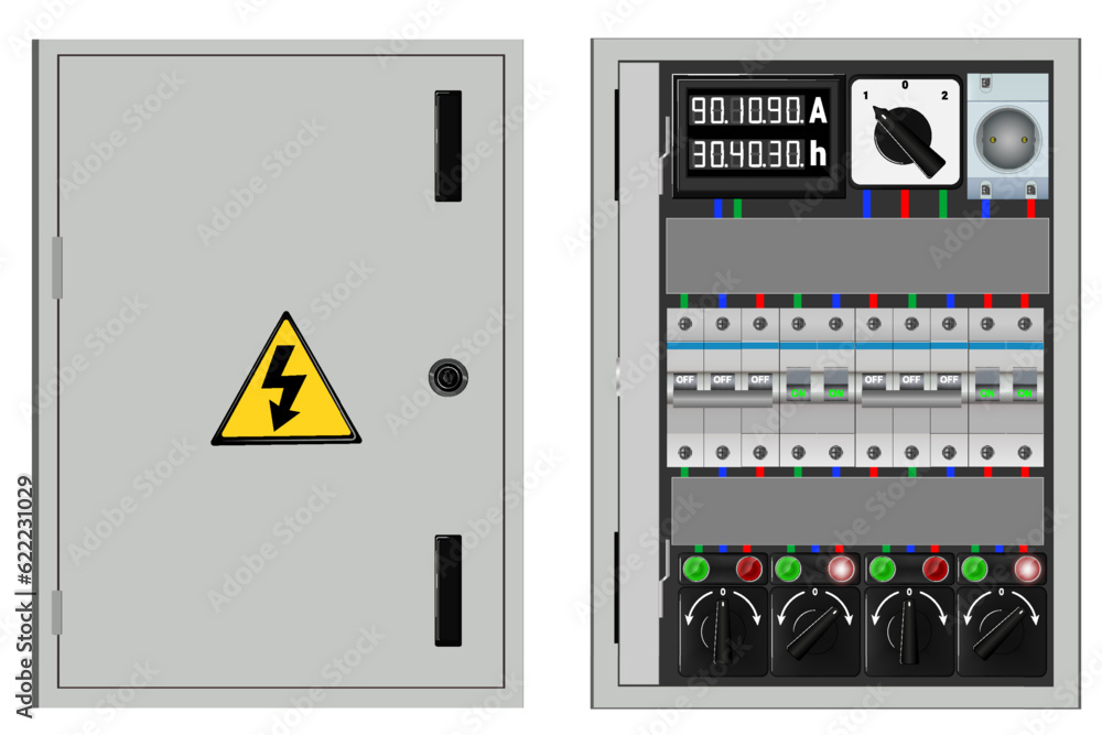 Aufkleber control panel. production control panel and control of computer devices.