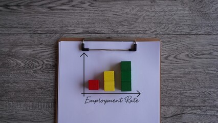 High employment rate chart. Incline graph chart. Finance and economy concept