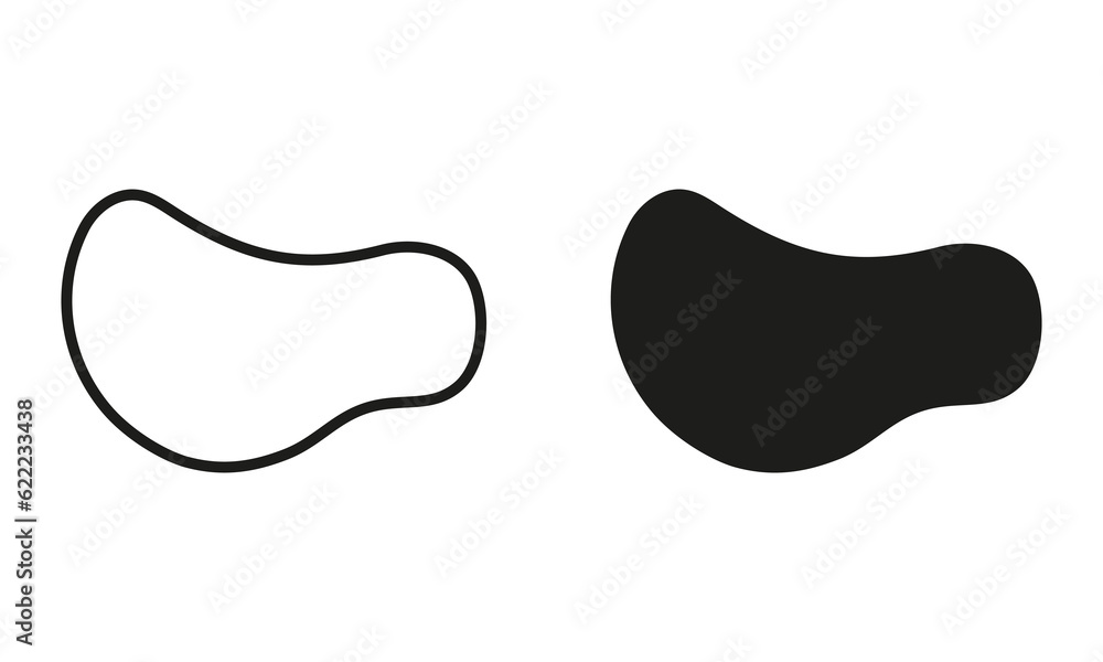 Poster irregular liquid design form, stone, pebble collection. random shape, organic blob line and silhouet