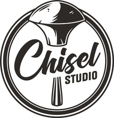 Hand chisel for wood craft workshop. Carpenter tool or equipment for repair, professional carpentry work