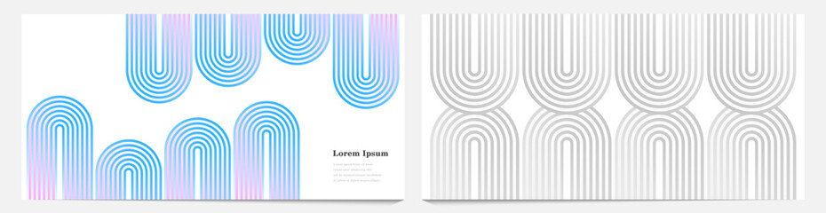 幾何学 抽象 ストライプ 夏 レトロ 背景 セット