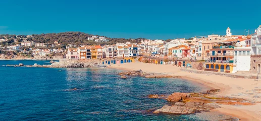 Foto op Canvas Calella de Palafrugell old town and beach, Catalonia, Spain, Europe © oleg_p_100