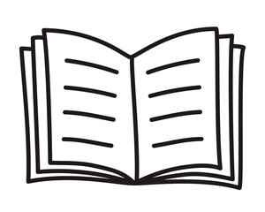 Doodle book icon freehand drawn with thin line in minimalistic style, display symbol. Png clipart isolated on transparent background