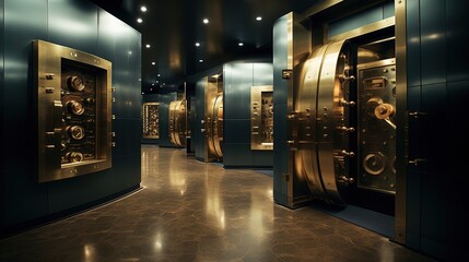 safe deposit box area within a bank vault, generative ai - obrazy, fototapety, plakaty