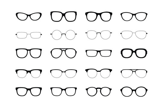 set of sunglasses vector line illustration