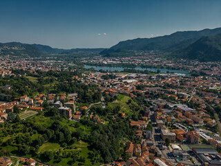 Fototapeta premium Aerial View Italy, Lake Como