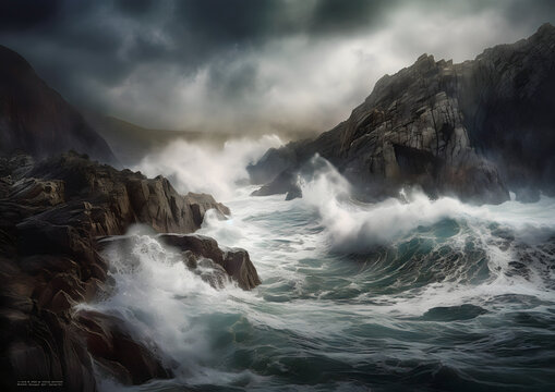 storm over the sea