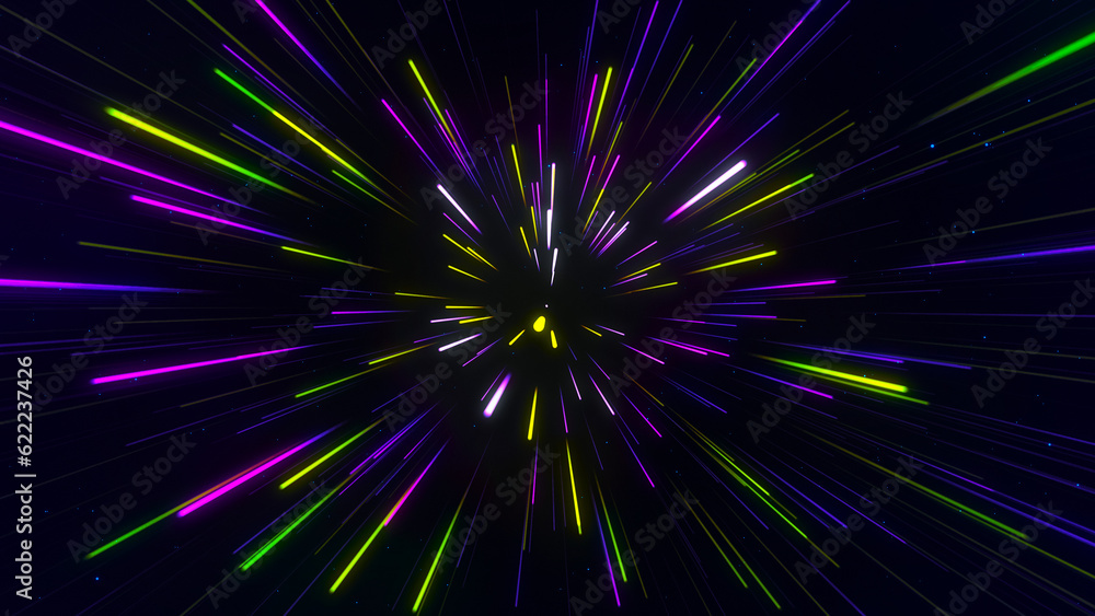 Poster abstract geometric background of radial lines. dataflow tunnel. explosive star. movement effect. bac