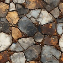 Seamless Chronostone Texture from Above. Tileable Pattern Design.