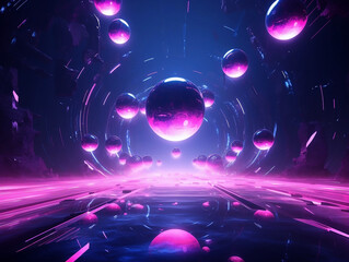 Cyberpunk abstract since space planets background AI generated Space wallpaper