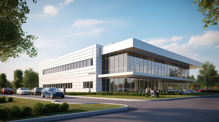 commercial facility, modern R an D building, office
