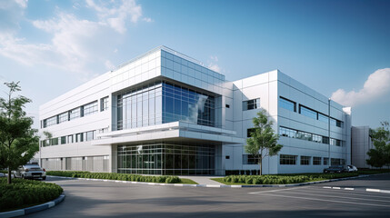 Fototapeta na wymiar commercial facility, modern R an D building, office