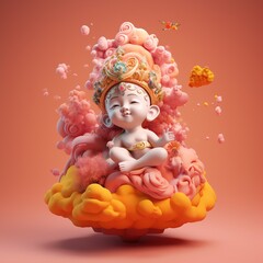 Fototapeta premium buddha, cat, baby