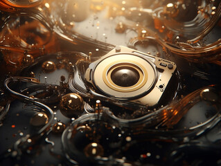 Mistic abstract closeup space background AI generated Technology cosmic wallpaper