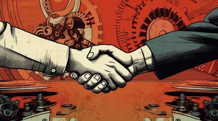 illustration of handshake. generative ai