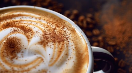 cup of coffee with foam. generative ai