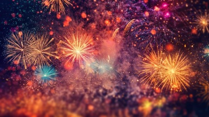 painting of fireworks in the sky. generative ai