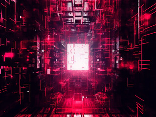 Cyberpunk abstract texnology since space background colors lights AI generated