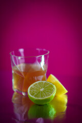 alcohol drink with lemons anfd limes
