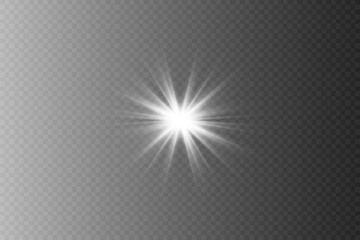 Dazzling flash. Bright Star. Magic dust. Brilliant vector. Bright sun. Glare. shining beam. Rash.