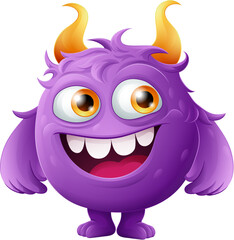 A monster alien cute friendly cartoon funny character or creature mascot