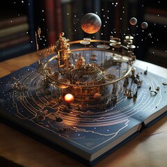 A book with holographic solar system