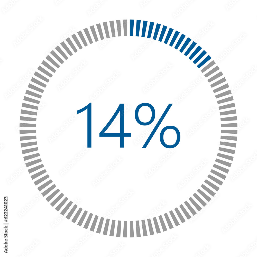 Poster 1-100 percentage meter for report progress, icon loader blue loader indicator.