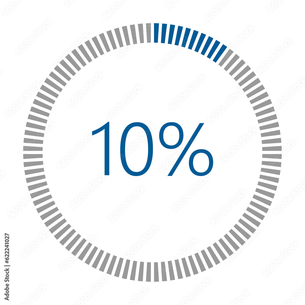 Poster 1-100 percentage meter for report progress, icon loader blue loader indicator.