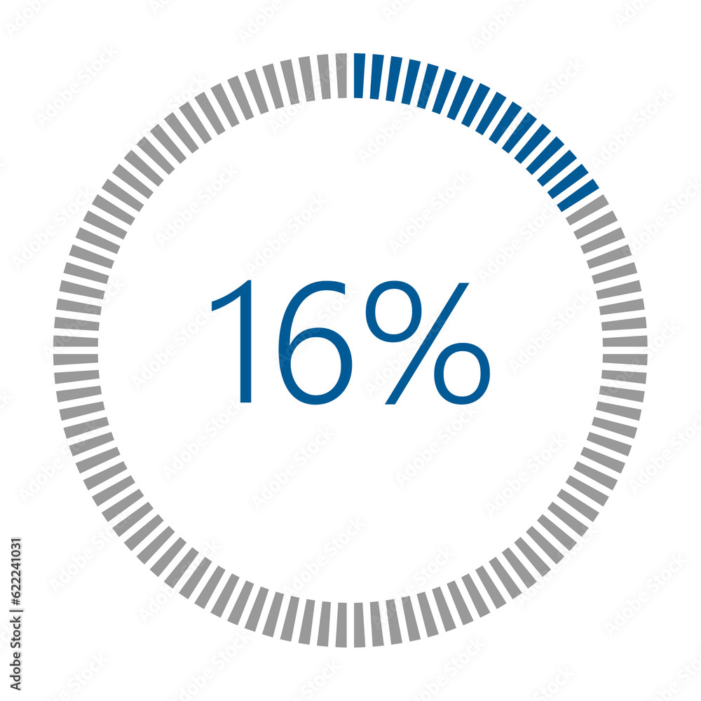 Poster 1-100 percentage meter for report progress, icon loader blue loader indicator.