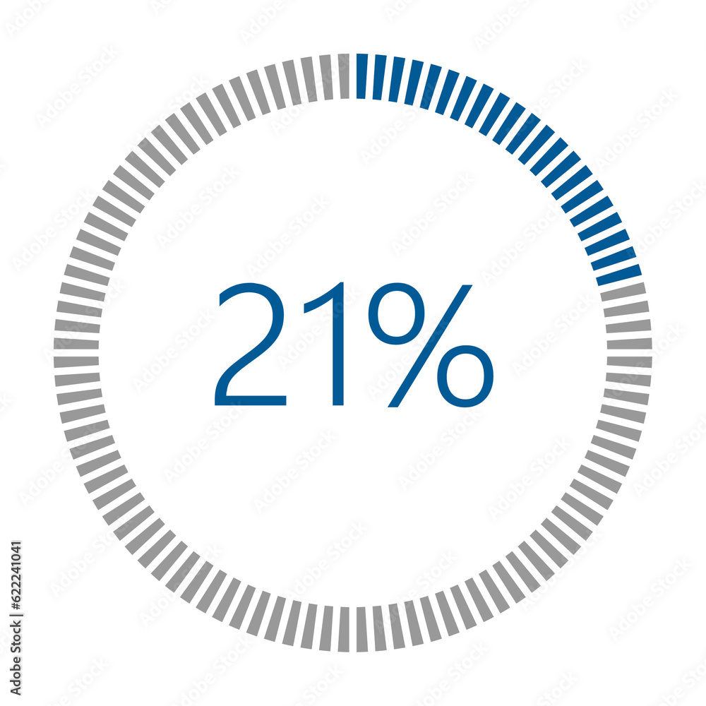 Poster 1-100 percentage meter for report progress, icon loader blue loader indicator.