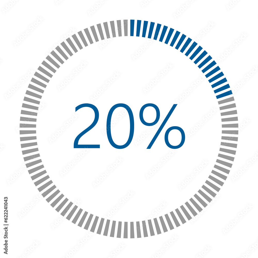 Poster 1-100 percentage meter for report progress, icon loader blue loader indicator.
