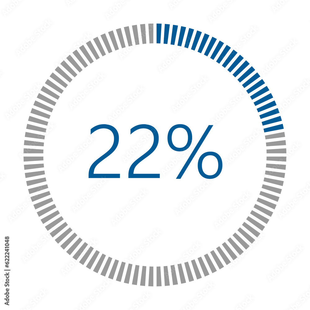 Poster 1-100 percentage meter for report progress, icon loader blue loader indicator.